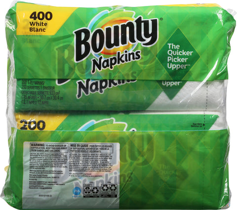 Bounty White Quilted Napkins 400 CT