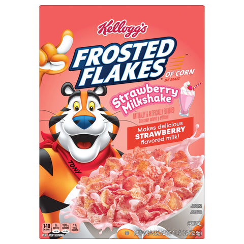 Kellogg's Frosted Flakes Cereal Strawberry Milkshake 11.6oz - 11.6 OZ 12 Pack