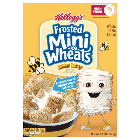 Kellogg's Frosted Mini-Wheats Breakfast Cereal Golden Honey, 13.3 oz - 13.3 OZ 10 Pack
