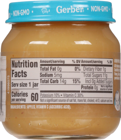 Gerber Natural Supported Sitter 1st Foods Apple with Vitamin C 4 oz