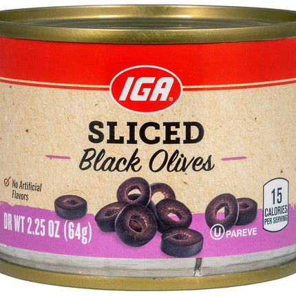 IGA Olives Pitted Sliced - 2.25 OZ 24 Pack
