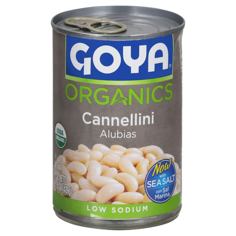 Goya Organics Low Sodium Cannellini Beans - 15.5 OZ 24 Pack