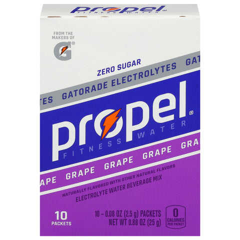 Propel Zero Sugar Electrolyte Water Beverage Mix Grape 0.88 Oz, 10 Count - 12 Pack