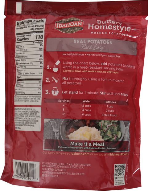 Idahoan Buttery Homestyle Mashed Potatoes Value Size 12 oz