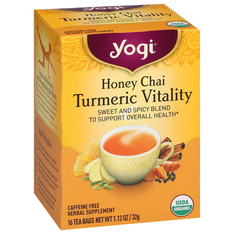 Yogi Organic Honey Chai Turmeric Vitality Tea 16 CT