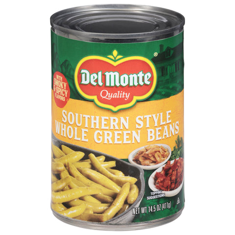 Del Monte Whole Southern Style Green Beans 14.5 oz - 12 Pack