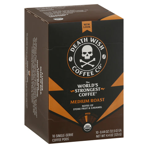 Death Wish Coffee Co Single Serve Pods Medium Roast Coffee 4.4 OZ