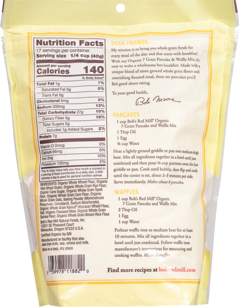 Bob's Red Mill 7 Grain Pancake & Waffle Mix 24 OZ