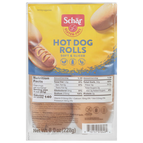 Schar Gluten-Free Hot Dog Rolls 8.0 oz