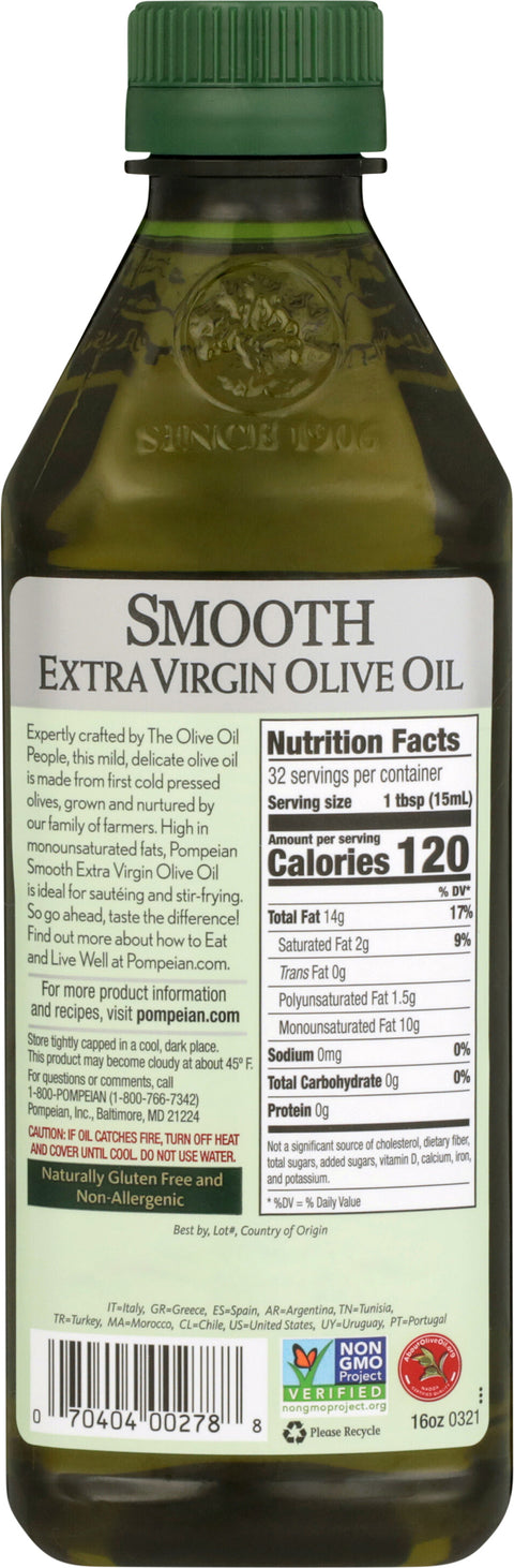 Pompeian Smooth Extra Virgin Olive Oil 16 FZ