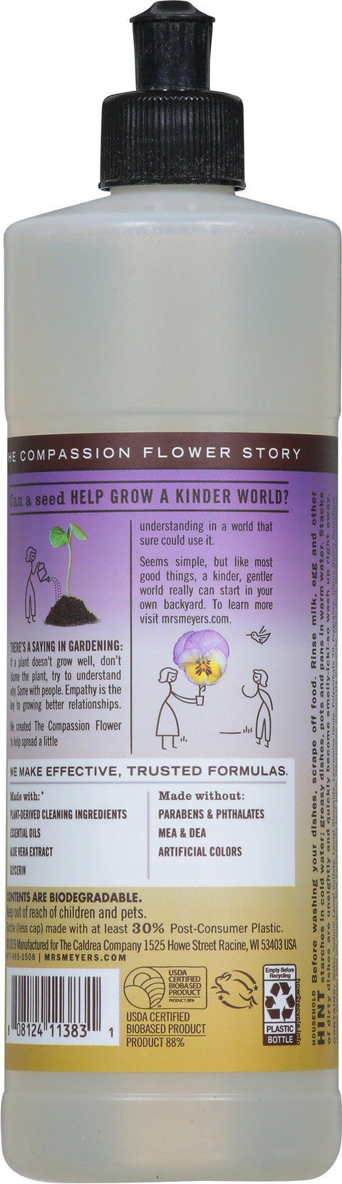 Mrs. Meyer's Clean Day Compassion Flower Dish Soap 16 fl oz