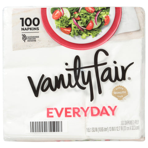 Vanity Fair Everyday 2-Ply Napkins 100 Each - 24 Pack