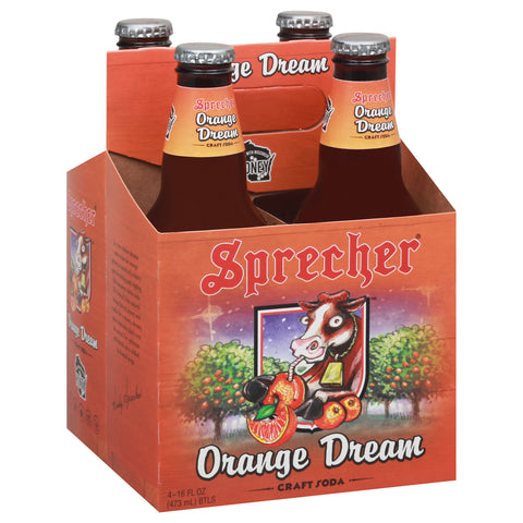 Sprecher Orange Dream Craft Soda 4-16 fl oz Bottles - 64 FZ 6 Pack