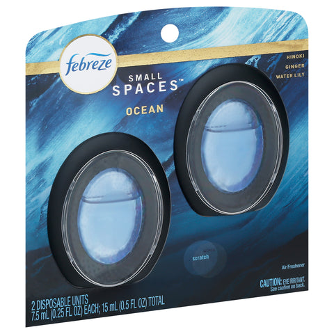 Febreze Small Spaces Ocean Air Freshener 2 Disposable Units 0.25 fl oz 2 ea - 6 Pack