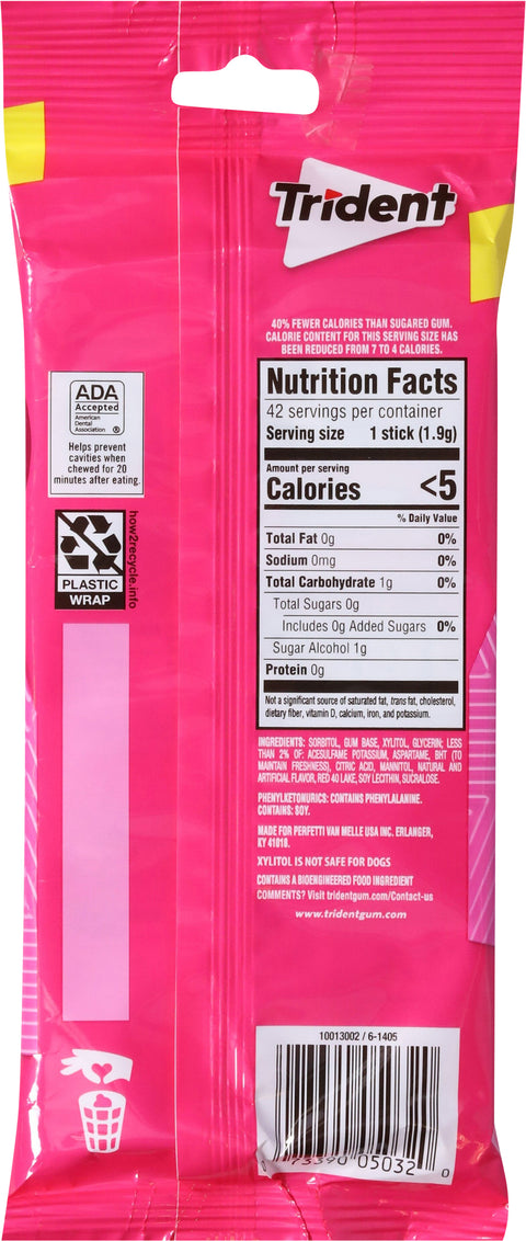 Trident Sugar Free Bubblegum Gum 3
