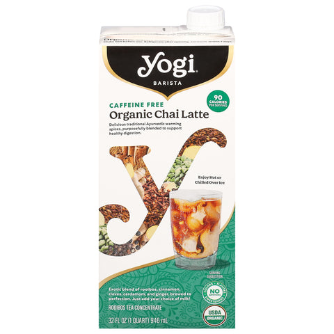 Yogi Caffeine Free Organic Chai Latte 32 fl oz - 32 FZ 6 Pack