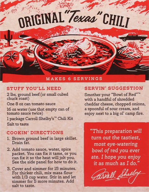 Carroll Shelby's Chili Kit Mix 3.65 OZ