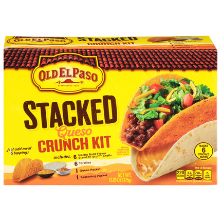Old El Paso Stacked Queso Crunch Kit - 13.25 OZ 8 Pack