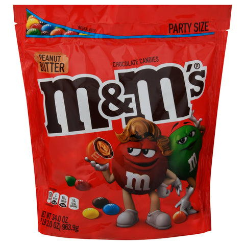 M&M's Peanut Butter Chocolate Candies Party Size 34 oz - 6 Pack