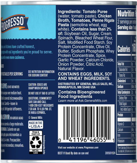 Progresso Traditional Creamy Tomato With Penne 18.5 OZ