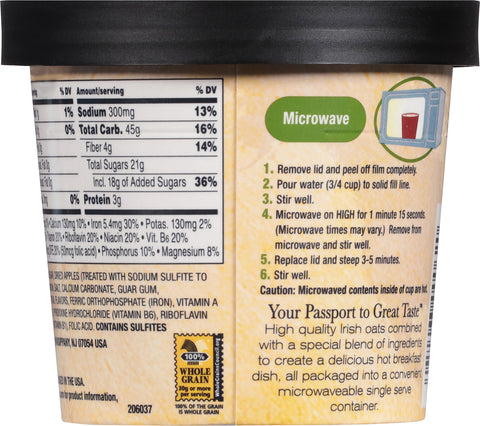 McCann's Apple Cinnamon Irish Oatmeal Cup 1.9 OZ