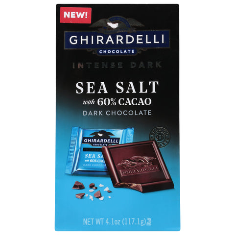 Ghirardelli Intense Dark Sea Salt with 60% Cacao Dark Chocolate - 4.1 OZ 6 Pack