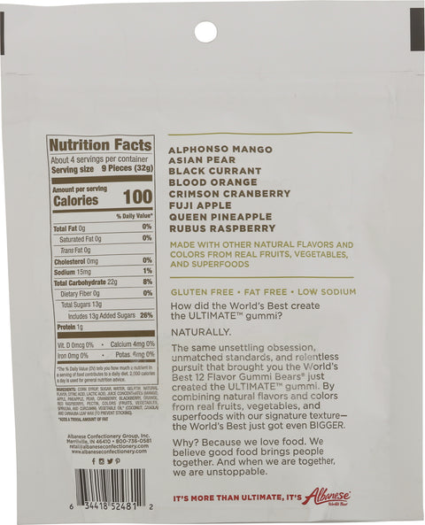 Albanese World's Best True to Fruit Exotic Fruit Gummi Candy 5 OZ