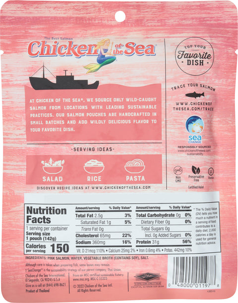 Chicken Of The Sea Skinless & Boneless Pink Salmon Pouch 5 OZ