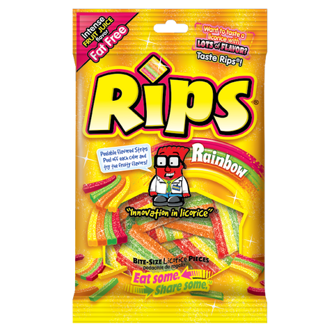 Rips Bite-Size Peelable Rainbow Pieces - 4 OZ 36 Pack