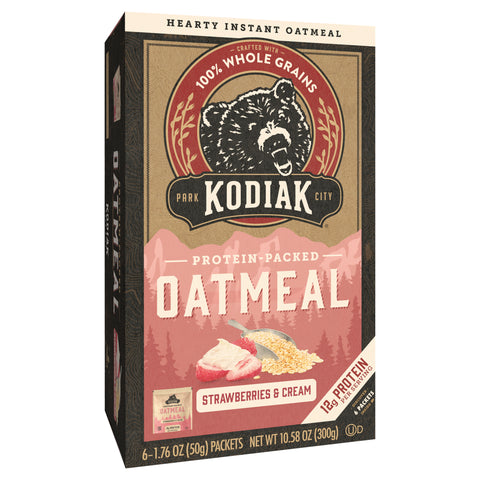 Kodiak Oatmeal Instant Protein Strawberries and Cream 10.58 OZ