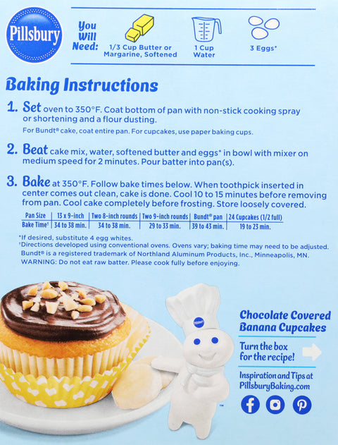 Pillsbury Moist Supreme Golden Butter Cake Mix 15.25 OZ