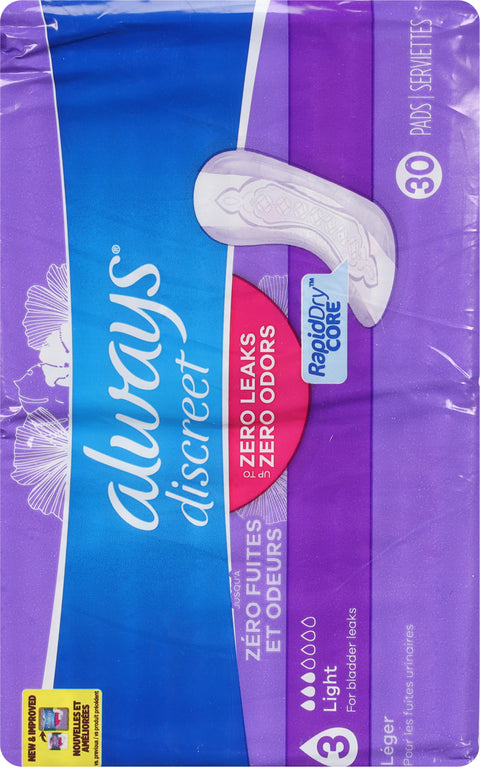 Always Discreet Light Regular Liners 30 CT