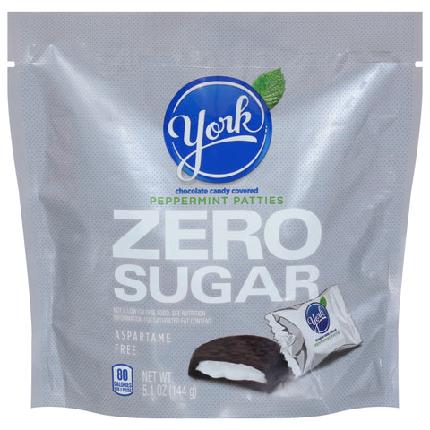 York Zero Sugar Chocolate Candy Covered Peppermint Patties 5.1 oz - 8 Pack