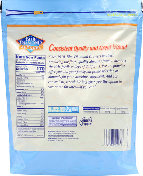 Blue Diamond Lightly Salted Almonds 25 OZ