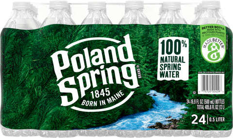 POLAND SPRING Brand 100% Natural Spring Water, 16.9-ounce plastic bottles (Pack of 24)