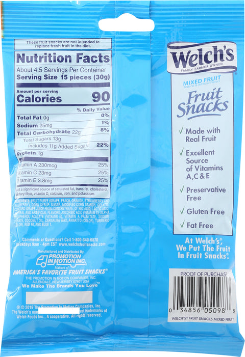 Welch's Mixed Fruit Snacks 5 OZ