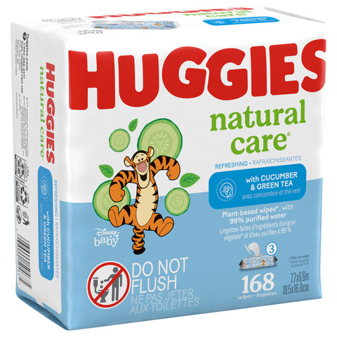 Huggies Natural Care Refreshing Disney Baby with Cucumber & Green Tea Wipes 168 ea