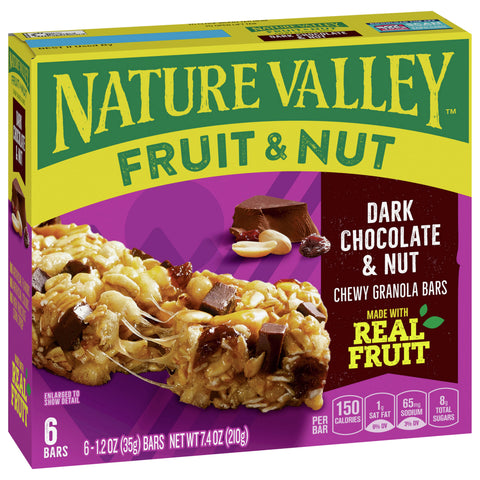 Nature Valley Fruit & Nut Chewy Trail Mix Dark Chocolate & Nut Granola Bars 7.4 OZ