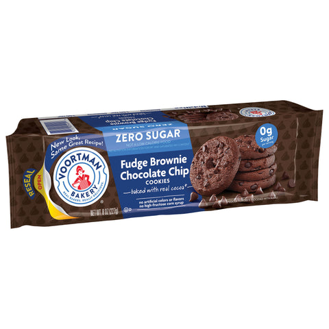 Voortman Bakery Sugar Free Fudge Brownie Chocolate Chip Cookies 8 OZ