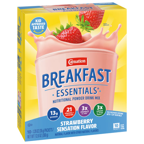 Carnation Drink Mix Instant Breakfast Strawberry 12.6 OZ