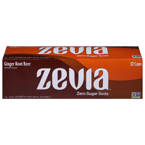 Zevia Soda Ginger Root Beer - 144 FZ 2 Pack