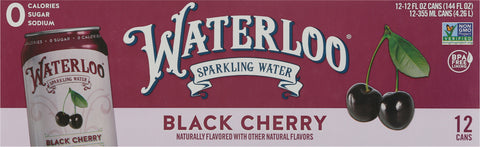 Waterloo Black Cherry Sparkling Water 144 FZ