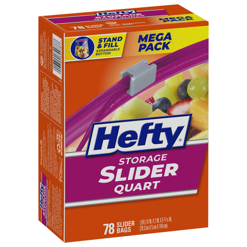 Hefty Slider Food Storage Quart Bag 78 CT