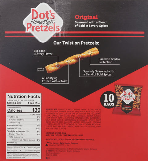 Dot's Homestyle Pretzels Seasoned Original Pretzels 10 Bags