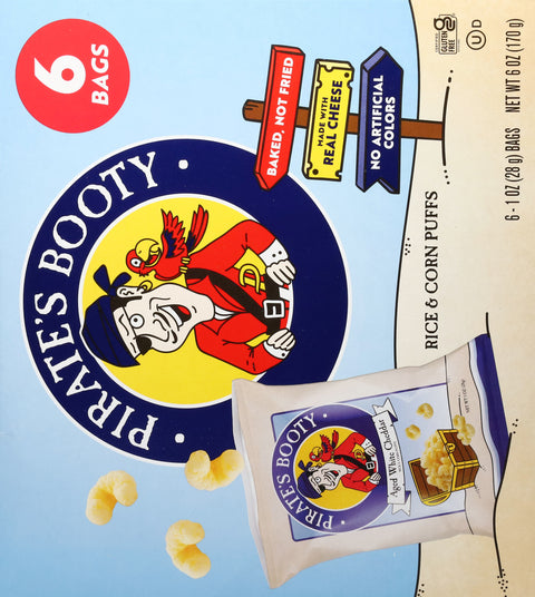 Pirate's Booty Aged White Cheddar Rice & Corn Puffs 6