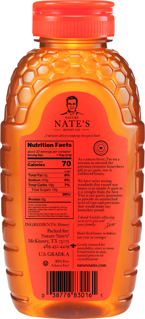 Nature Nate's Raw & Unfiltered Honey 16 OZ