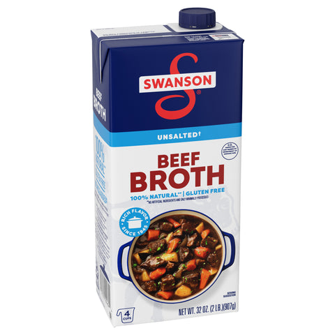 Swanson Unsalted Beef Broth 32 OZ