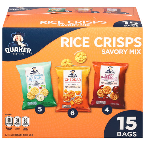 Quaker Savory Mix Rice Crisps 15 - 0.67 oz Bags - 4 Pack