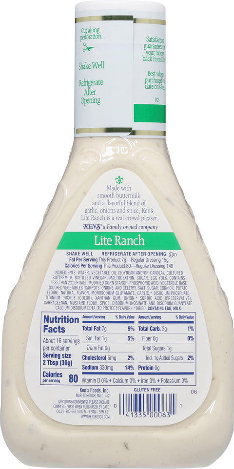 Ken's Steak House Ranch Light Dressing 16 FZ