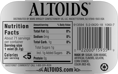 Altoids Cinnamon Mints 1.76 OZ